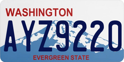 WA license plate AYZ9220