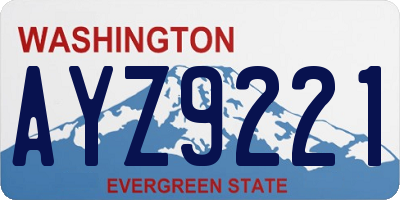 WA license plate AYZ9221