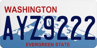 WA license plate AYZ9222