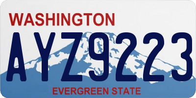 WA license plate AYZ9223