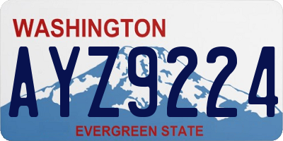 WA license plate AYZ9224