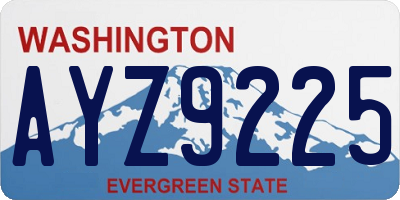 WA license plate AYZ9225