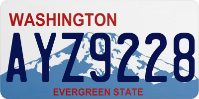 WA license plate AYZ9228