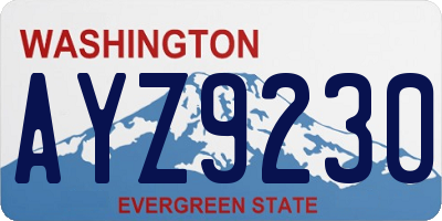 WA license plate AYZ9230