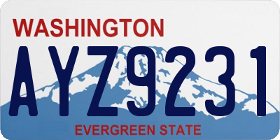 WA license plate AYZ9231