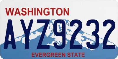 WA license plate AYZ9232