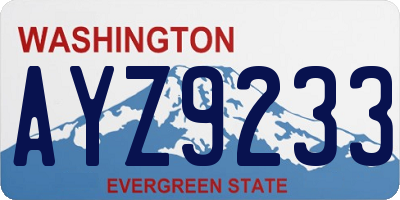 WA license plate AYZ9233