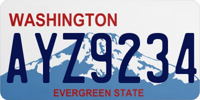 WA license plate AYZ9234