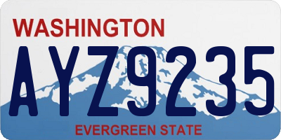 WA license plate AYZ9235