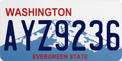 WA license plate AYZ9236