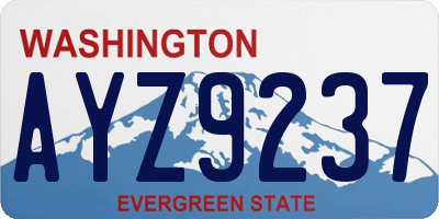 WA license plate AYZ9237