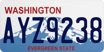 WA license plate AYZ9238