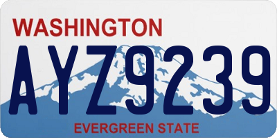 WA license plate AYZ9239