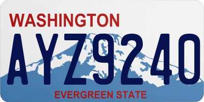 WA license plate AYZ9240