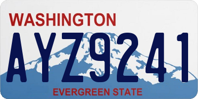 WA license plate AYZ9241