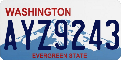 WA license plate AYZ9243