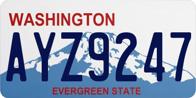 WA license plate AYZ9247