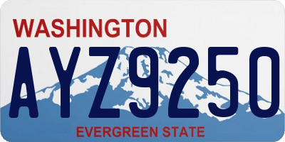 WA license plate AYZ9250