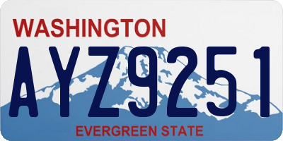 WA license plate AYZ9251