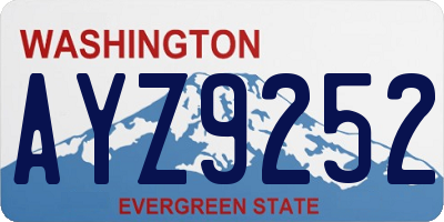 WA license plate AYZ9252