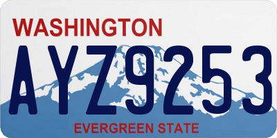 WA license plate AYZ9253