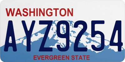 WA license plate AYZ9254