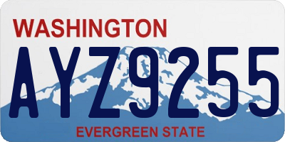 WA license plate AYZ9255