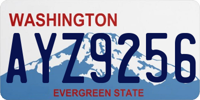 WA license plate AYZ9256