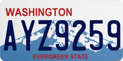 WA license plate AYZ9259