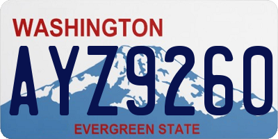 WA license plate AYZ9260