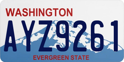 WA license plate AYZ9261