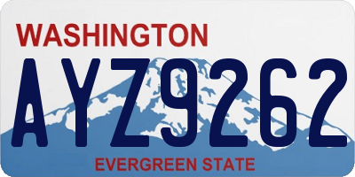 WA license plate AYZ9262