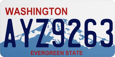 WA license plate AYZ9263