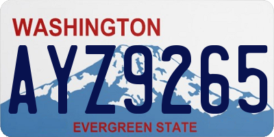 WA license plate AYZ9265