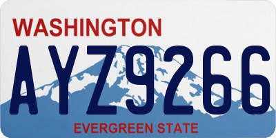 WA license plate AYZ9266