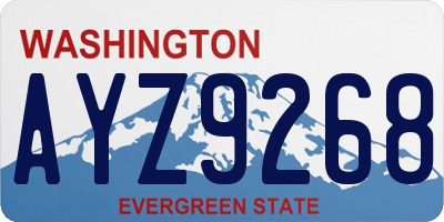 WA license plate AYZ9268