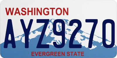 WA license plate AYZ9270