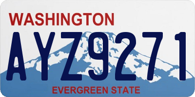 WA license plate AYZ9271