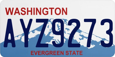 WA license plate AYZ9273