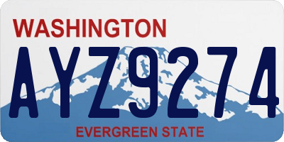 WA license plate AYZ9274