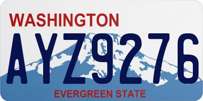 WA license plate AYZ9276