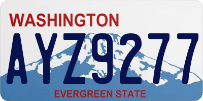 WA license plate AYZ9277