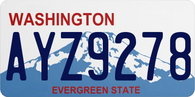 WA license plate AYZ9278