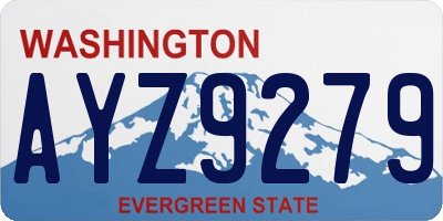 WA license plate AYZ9279