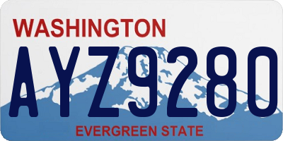 WA license plate AYZ9280