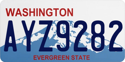 WA license plate AYZ9282