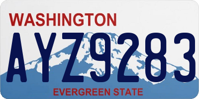 WA license plate AYZ9283