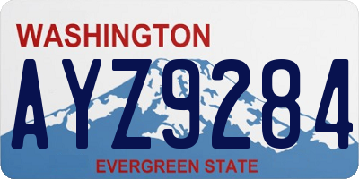 WA license plate AYZ9284