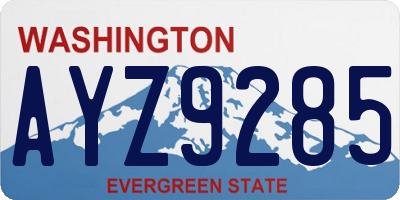 WA license plate AYZ9285