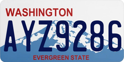 WA license plate AYZ9286